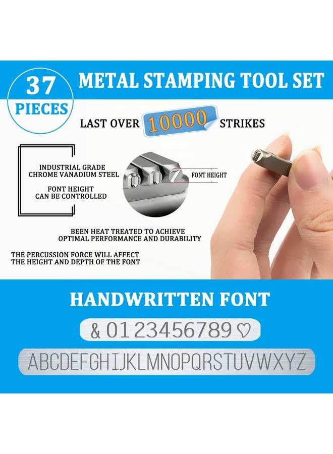 BESTNULE Metal Stamping Kit, Number and Letter Stamp Set (A-Z, 0-9 and &, Love Symbol), Industrial Grade Hardened Carbon Steel, Perfect for Metal, Wood, Plastic, Leather (5/32", 4MM) - Image 3