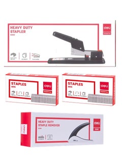 Deli 60- Sheet Capacity Heavy Duty Stapler With Staple Remover And Two Packs of Pins  - Image 1