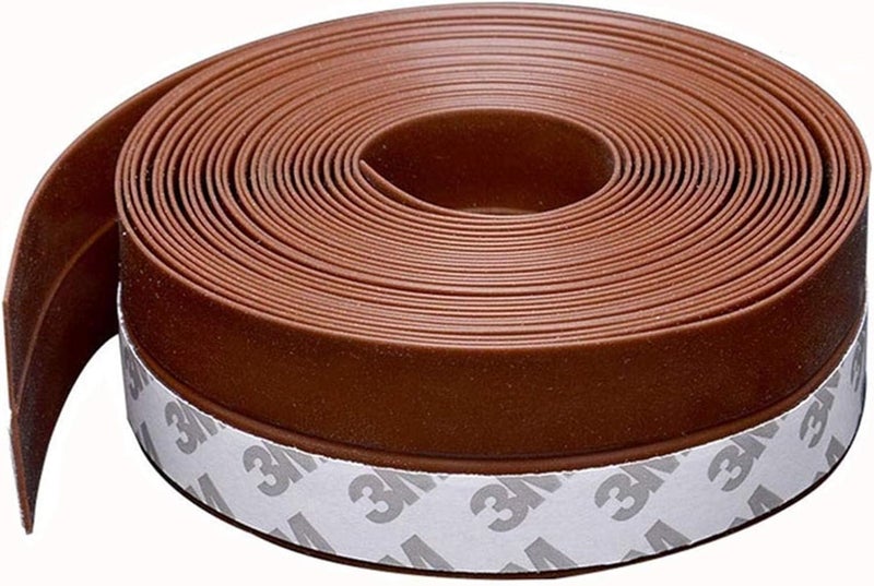 Luckam شريط سيليكون بني 5م - مانع تسرب للماء والصوت ذاتي اللصق لأبواب ونوافذ وفجوات الاستحمام - Image 1