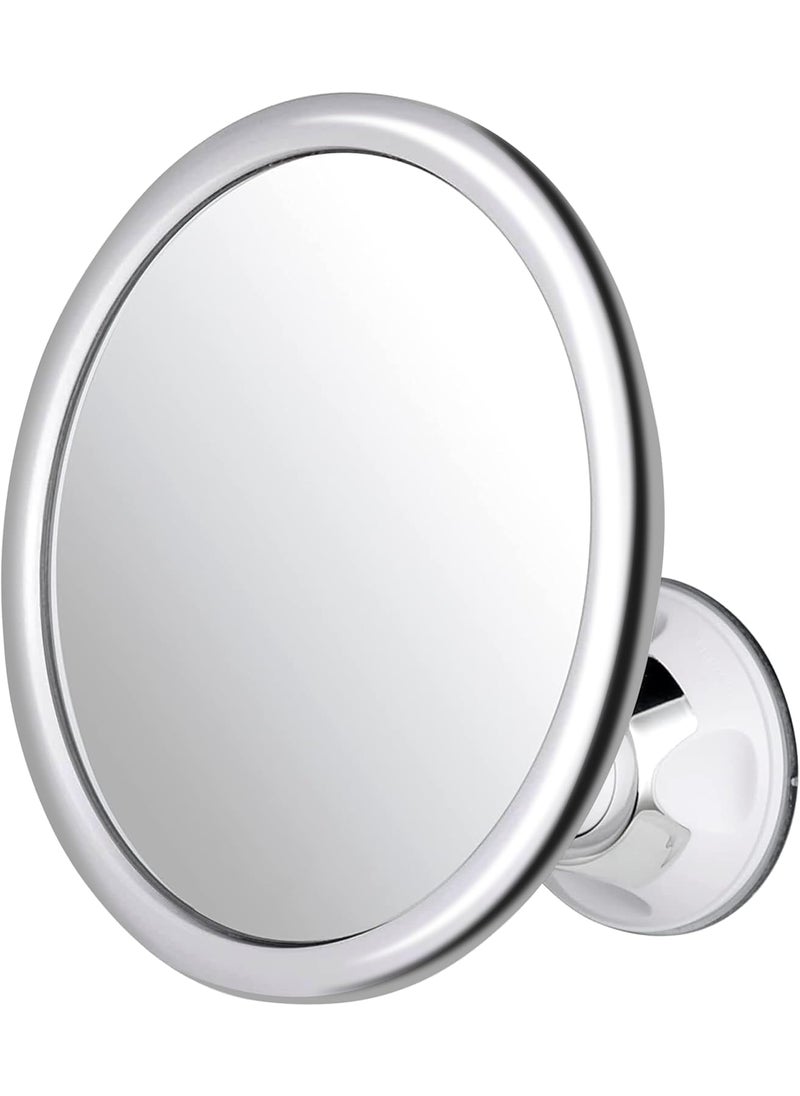 Mirrorvana MIRRORVANA Anti Fog Mirror for Shower - Fogless, Shatterproof Shaving Mirror with 360° Swivel and Adjustable Suction Cup - 6.7" x 6.7" Round (Classic Chrome) 