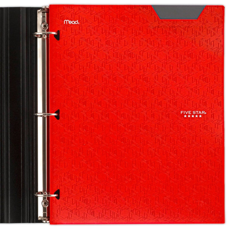 Five Star 2-Pocket Folder, Plastic Folder with Stay-Put Tabs, Fits 3 Ring Binder, Holds 8-1/2" x 11" Paper, Red (333420D-ECM) - Image 4
