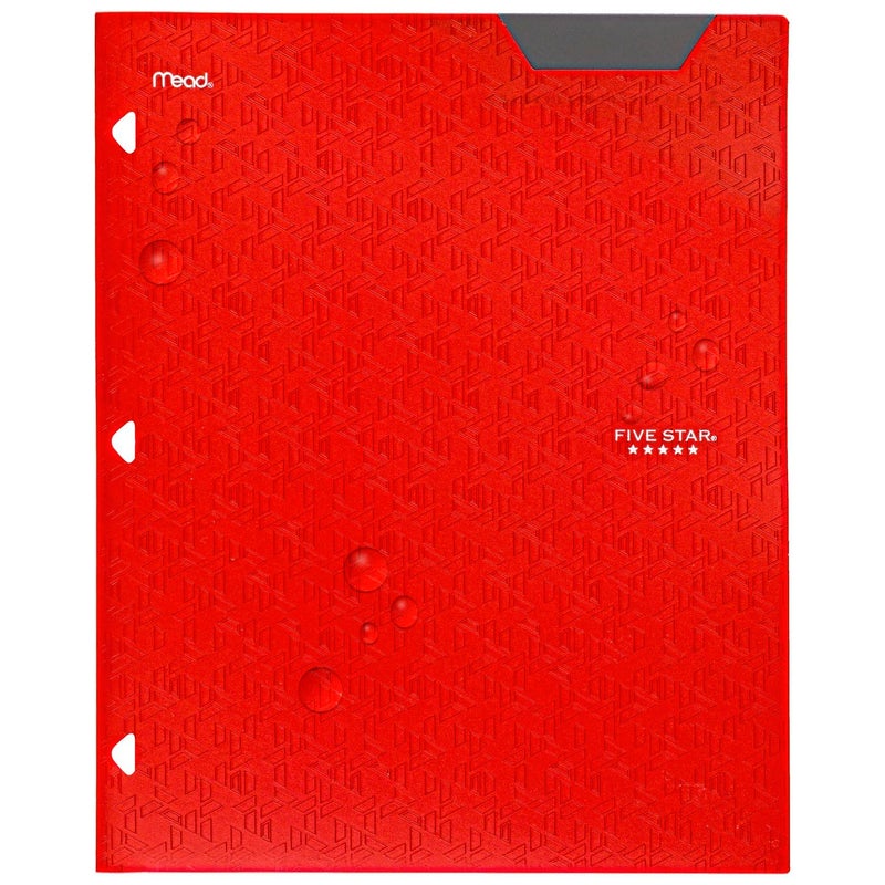Five Star 2-Pocket Folder, Plastic Folder with Stay-Put Tabs, Fits 3 Ring Binder, Holds 8-1/2" x 11" Paper, Red (333420D-ECM) - Image 5