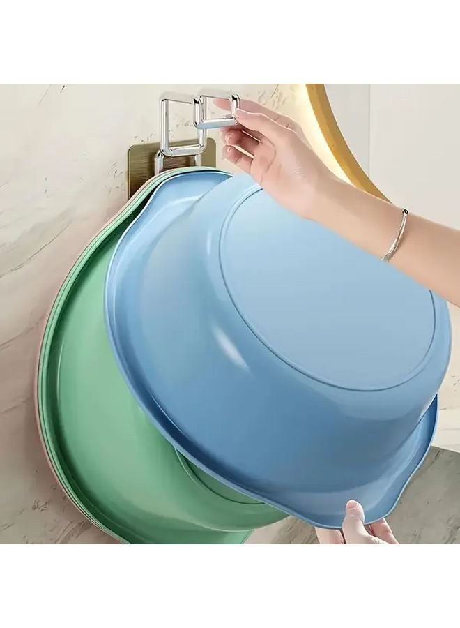 2pcs Foldable Stainless Steel Sink Hooks No Drill Wall Mounted Space Saving Rack - Image 3