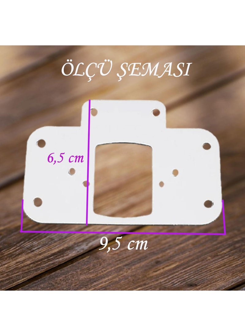 Glaswen Cabinet Door Stone Hinge Repair Sheet Practical Repair Kit White Metal Receptacle Table 6.5 x 9 cm  - Image 2