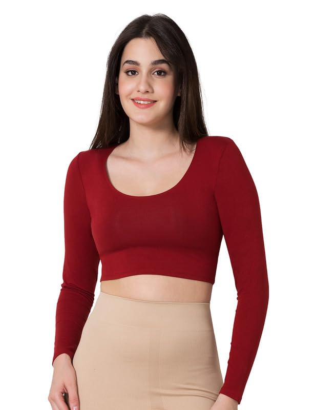 VSTAR Full Length Comfy Blouse Maroon - Image 1