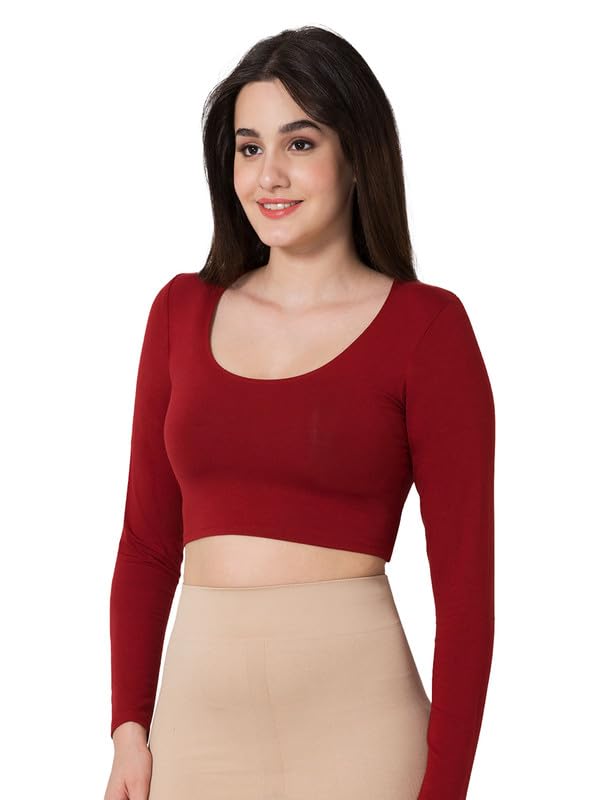 VSTAR Full Length Comfy Blouse Maroon - Image 2