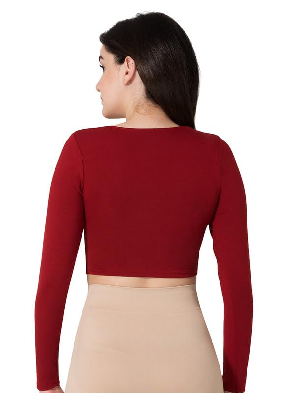 VSTAR Full Length Comfy Blouse Maroon - Image 3