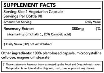 Nature Restore Rosemary Extract Supplement, Standardized to 20 Percent Carnosic Acid, 90 Capsules, Manufactured in USA, Non GMO, Gluten Free - Image 3