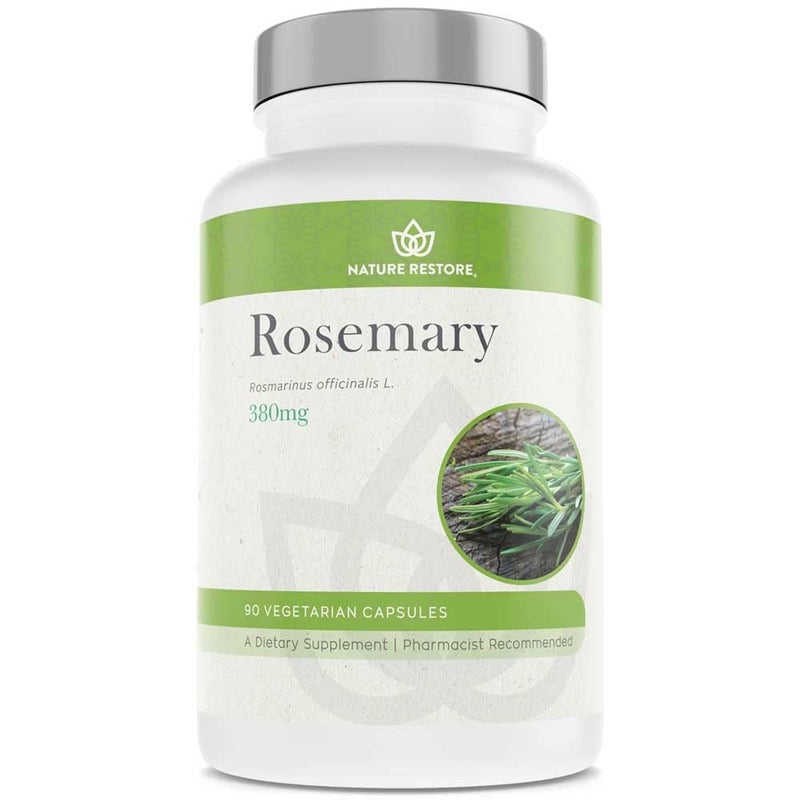 Nature Restore Rosemary Extract Supplement, Standardized to 20 Percent Carnosic Acid, 90 Capsules, Manufactured in USA, Non GMO, Gluten Free - Image 1