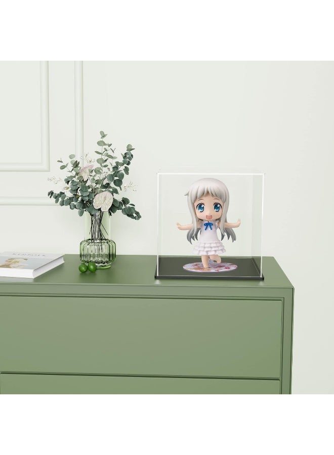 TPGP Clear Acrylic Display Box With Matte Black Base, Simple Self-Assembly Dust-Proof Showcase, Cube Counter-Tops Case For Collectibles (9X9X9 Inch) - Image 2