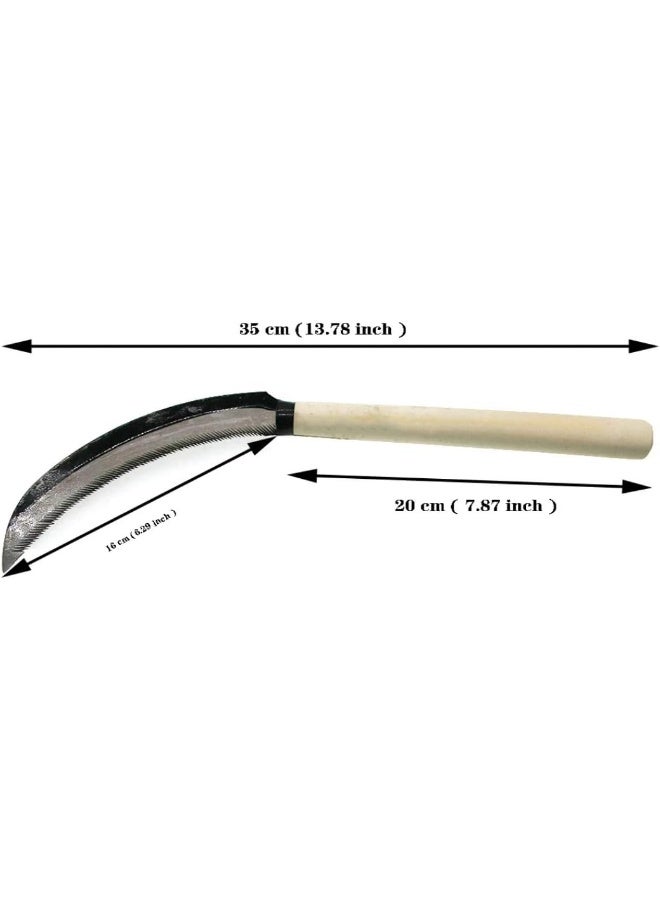 Royal Apex 2 Pcs Lightweight Gardening Grass Sickle Steel Sharp Wooden Handle Weeding Garden Tool - Image 3