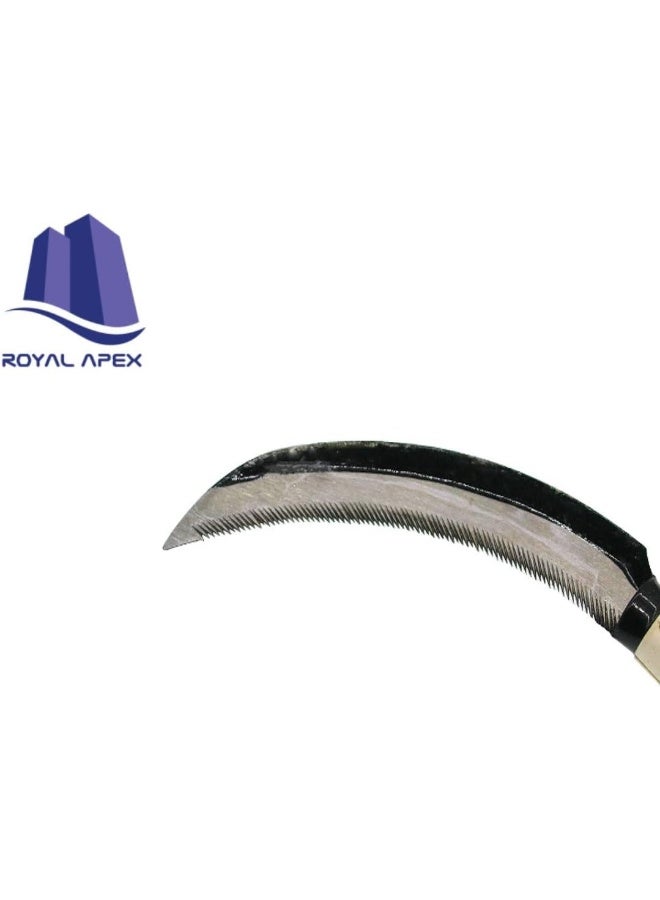 Royal Apex 2 Pcs Lightweight Gardening Grass Sickle Steel Sharp Wooden Handle Weeding Garden Tool - Image 5