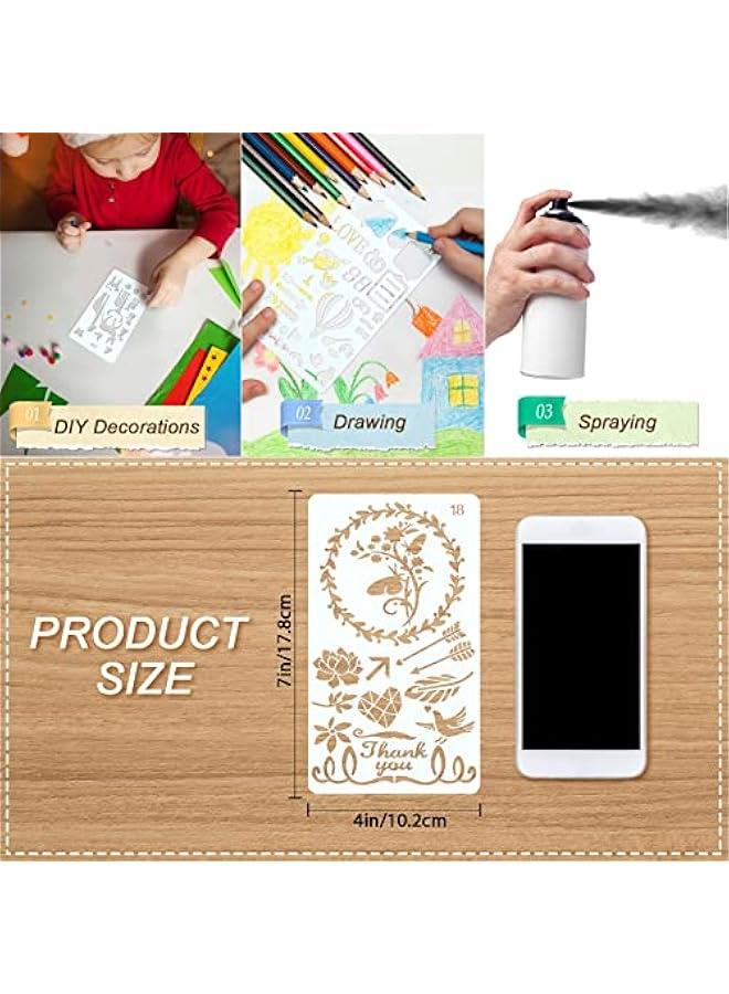 Arabest 24 Pieces Journal Stencils 4x7 Inch Planner DIY Drawing Template for Journals Supplies Kit Daily Weekly Monthly Calendars Notebook Productivity Scrapbook Lists, Letters, Numbers, Habit  - Image 2