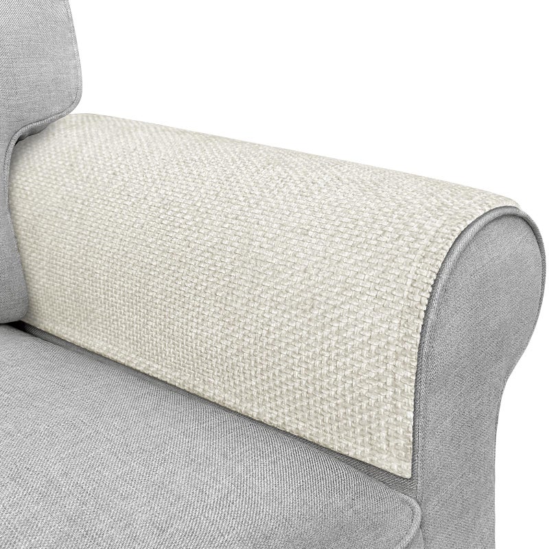 LovoGemy Couch Arm Covers, Sofa Arm Covers, Waterproof Armrest Cover for Sofa, Armchair, Loveseat, Non-Slip Recliner Arm Cover, Headrest Cover, Arm Chair Covers Set of 2 (Beige, 24"Ã—20") - Image 1