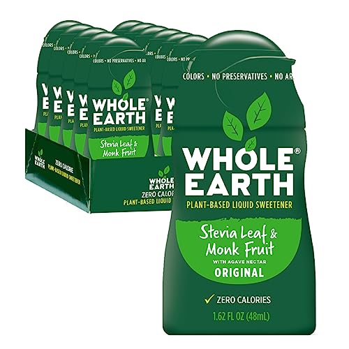 Whole Earth Stevia & Monk Fruit Liquid Sweetener, Original, No Erythritol, Squeeze Bottle, 1.62 Fl Oz (Pack of 12) - Image 1