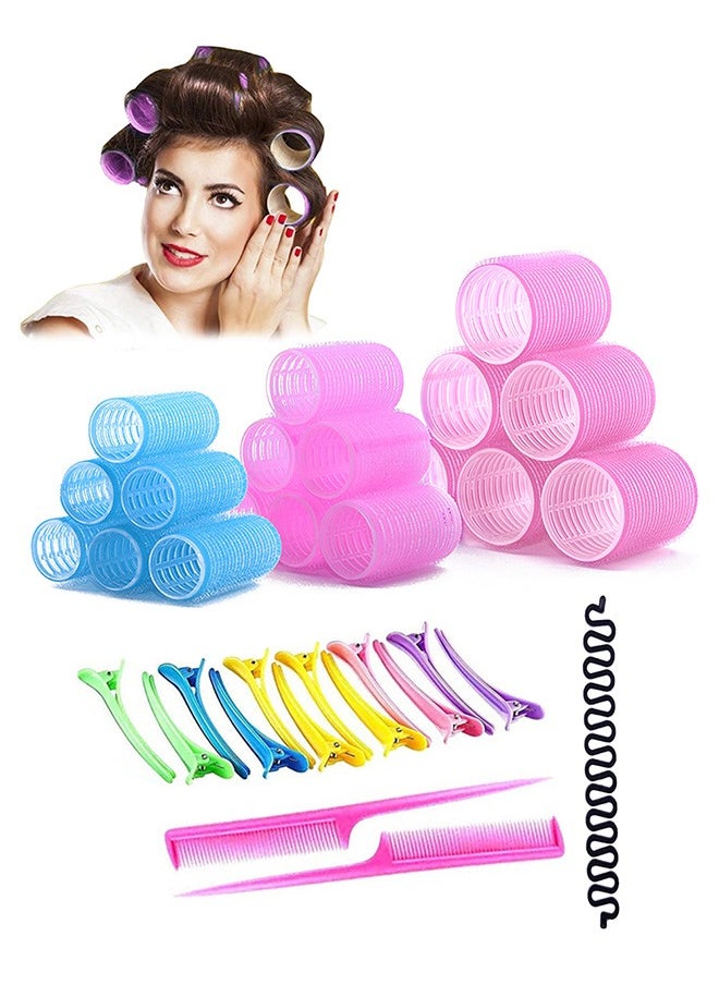 HomarKet 51Pcs Hair Rollers Set - 36Pcs Self Grip Hair Curlers with 12Pcs Hair Clips +2pcs combs+1pcs hair dispenser - DIY Hairstyle Rollers Hair Curlers for Women Girls Long Medium Short Hair  - Image 1