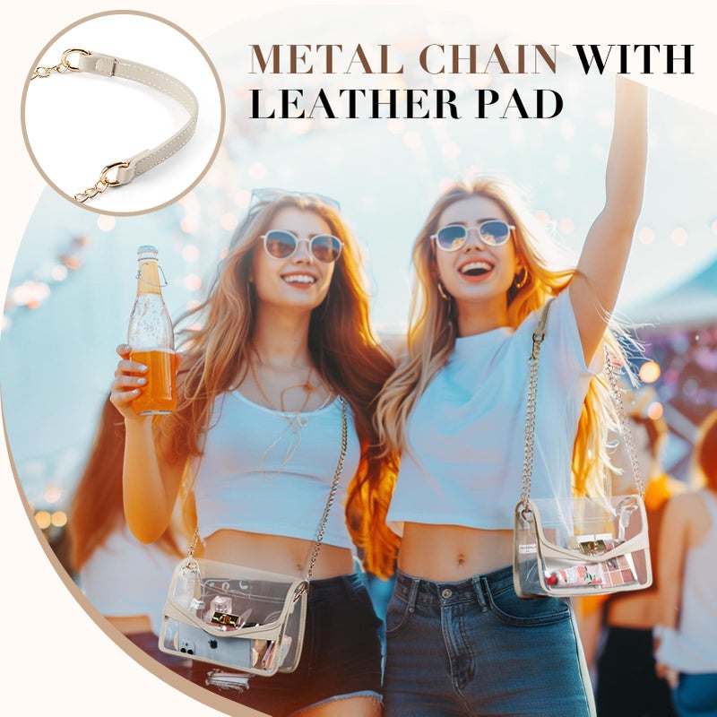 Missnine Clear Bag for Stadium Events Clear Crossbody Purse Stadium Approved Women Transparent Shoulder Bag for Concerts - Image 2