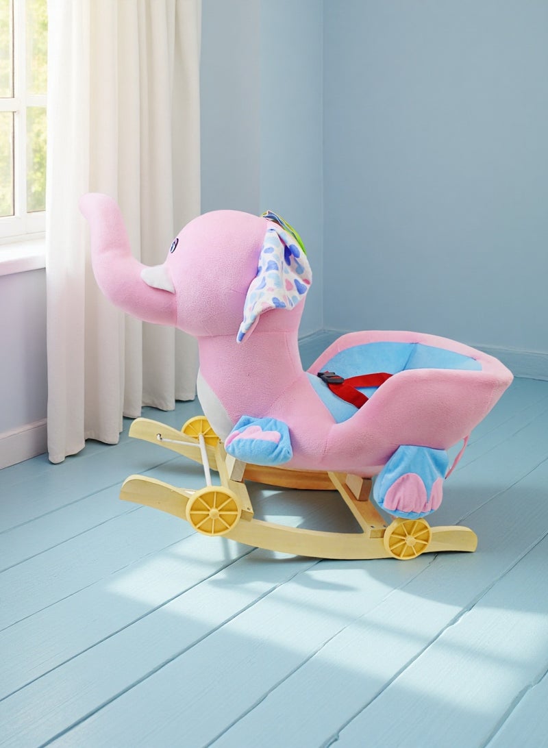 إيزي فيتشور حصان هزاز قطيفة 2 في 1 على شكل فيل من إيزي فيوتشر مع عجلات، لعبة هزازة ومنزلقة للأطفال الصغار والأطفال - Image 1