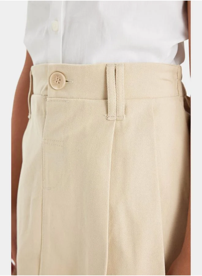 DeFacto Elasticated Waist Front Pleated Mini Skirt by Styli