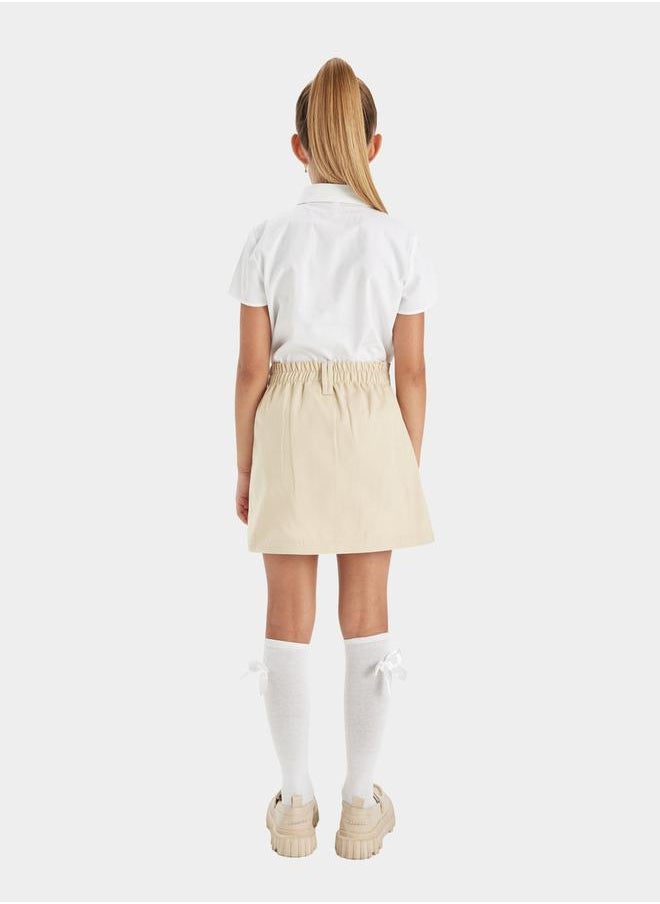 DeFacto - Elasticated Waist Front Pleated Mini Skirt by Styli - Image 1