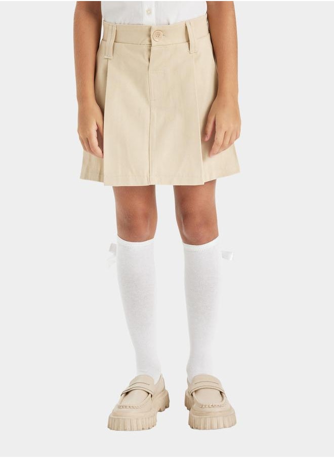 DeFacto - Elasticated Waist Front Pleated Mini Skirt by Styli - Image 1