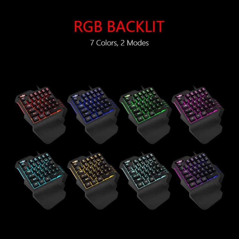 RGB Backlit Gaming Keyboard Ergonomic Curved Layout Macro Recording RGB Backlit USB Plug Play Keyboard for Win Android iOS Linux - Image 3