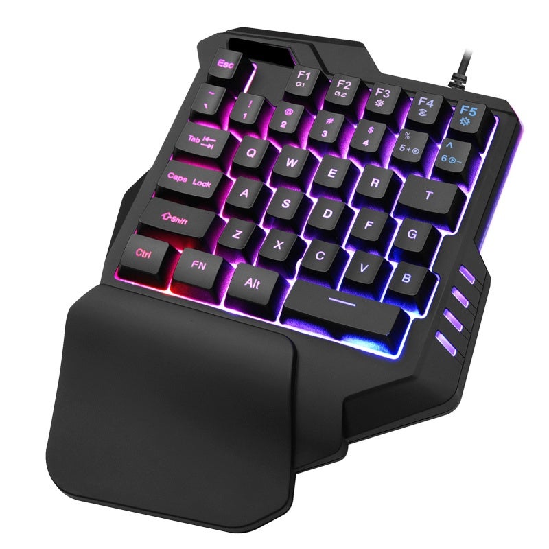 RGB Backlit Gaming Keyboard Ergonomic Curved Layout Macro Recording RGB Backlit USB Plug Play Keyboard for Win Android iOS Linux - Image 1