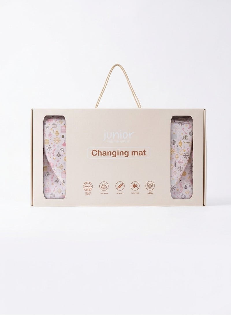 Junior Baby Girl Changing Mat Foldable Christmas Print 0228-61 - Image 1