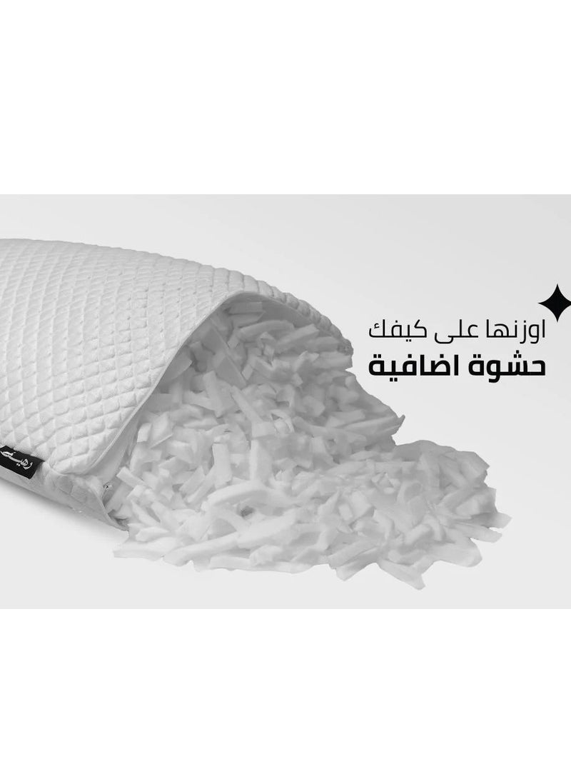 رهف وسادة رهيف من الفوم المجزأ بخاصية التبريد الذكي – دعم مثالي للرأس والرقبة، تقليل نقاط الضغط ونوم مريح وعميق - Image 2