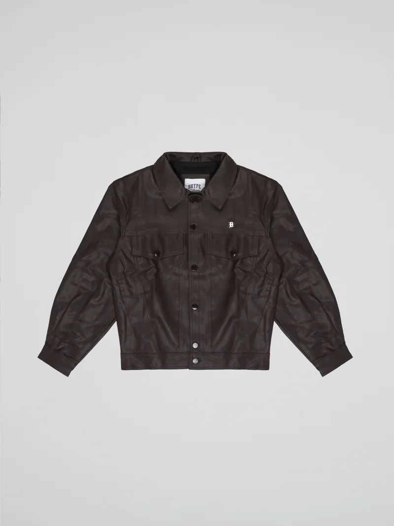 بي هايب سوسيتي B-Hype Brown Faux Leather Jacket