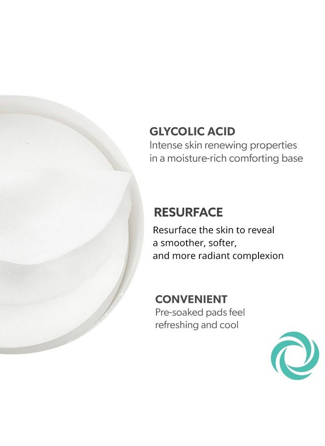 Serious Skincare - Glycolic Resurfacing Face Pads For Smoother Skin Glycolic Acid Exfoliates Dead Skin Cells Presoaked Cotton Pads Vitamin E Aloe 2 Pack (60 Pads Each) - Image 1