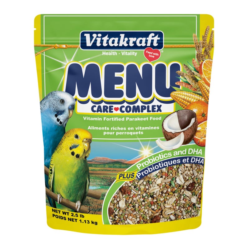 Vitakraft Menu Premium Parakeet Food - Vitamin-Fortified - Daily Pet Bird Food, 2.5 pounds - Image 1