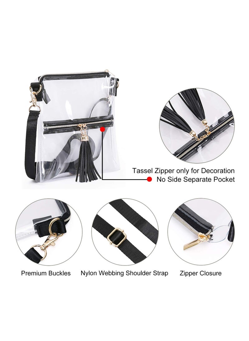 SYOSI - Clear Purse for Women, Crossbody Handbag Cute, Small See Through Bag Clutch, Clear Crossbody Purse Bag  PGA, Concerts, Festivals Approved Clear Tote Bag - Image 1