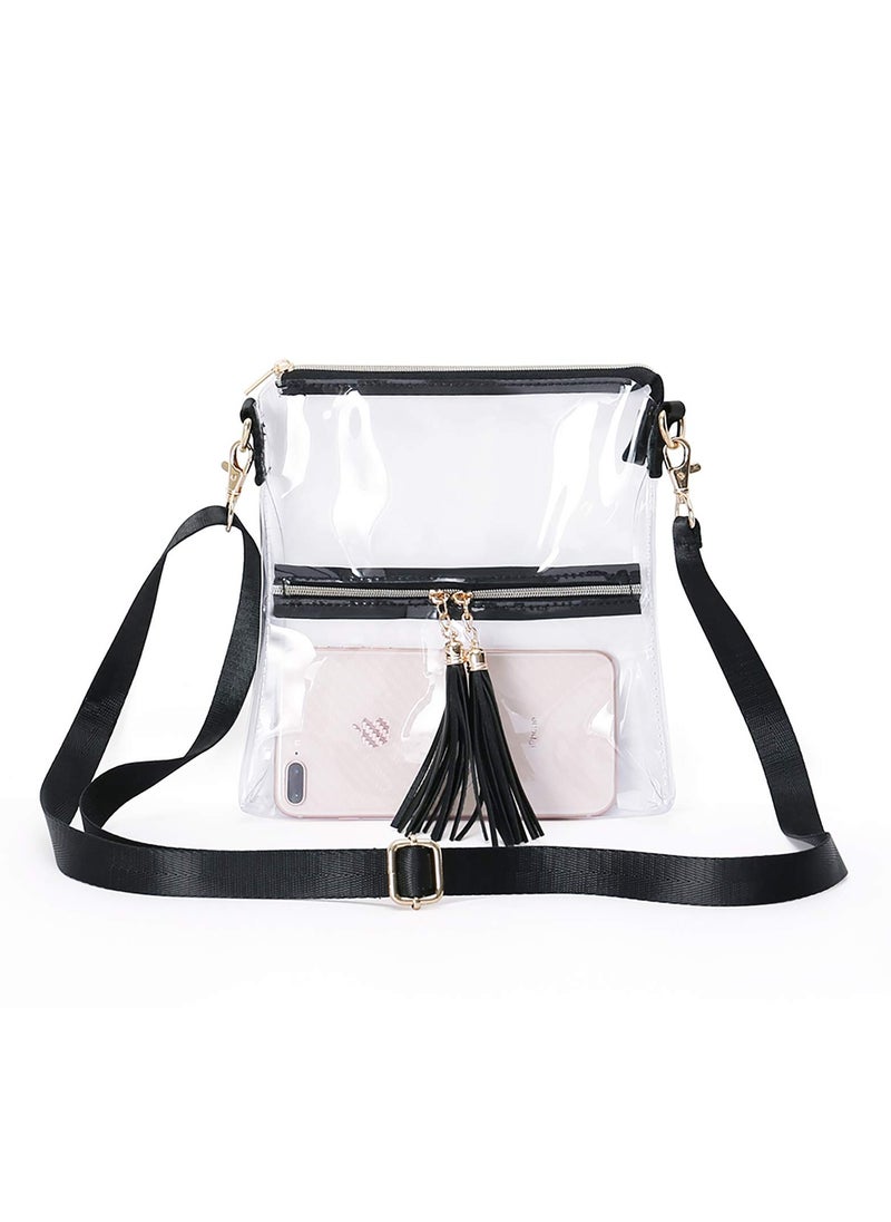 SYOSI - Clear Purse for Women, Crossbody Handbag Cute, Small See Through Bag Clutch, Clear Crossbody Purse Bag  PGA, Concerts, Festivals Approved Clear Tote Bag - Image 1
