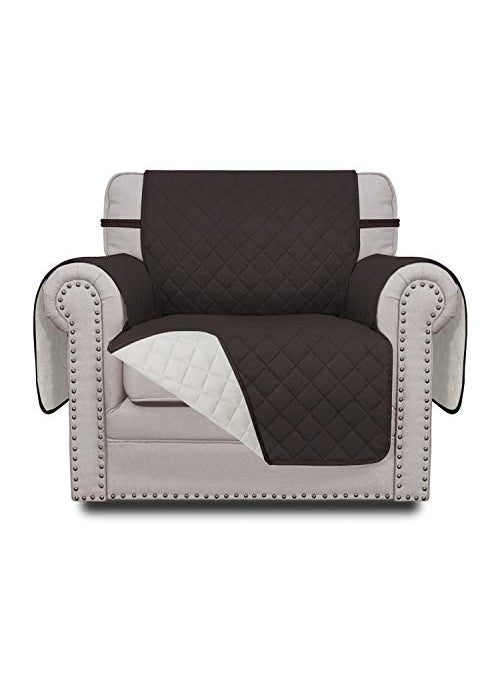 Easy-Going EasyGoing Chair Sofa Slipcover Reversible Sofa Cover Water Resistant Couch Cover Furniture Protector Cover with Elastic Straps for Pets Kids Children Dog Cat Chair ChocolateIvory 