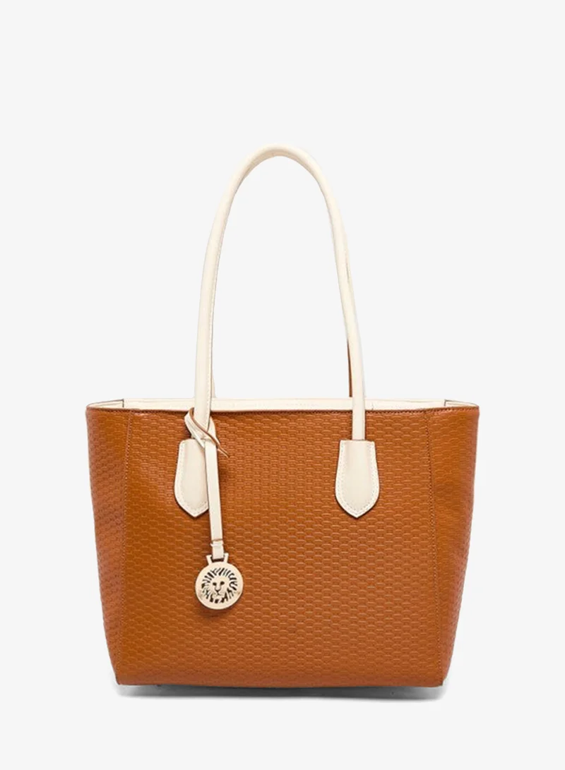 Anne Klein Textured Pu Zip Closure Tote Bag
