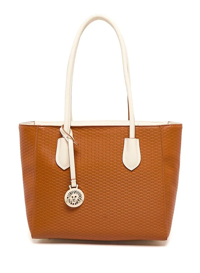 Textured PU Zip Closure Tote Bag