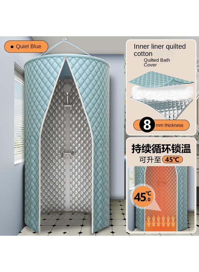 Bluejw High-end Bathroom Round Bath Cover Bath Account Thickened Thermal Insulation Cotton Winter Bath Shower Curtain Home Warm Shower Protection - Image 1