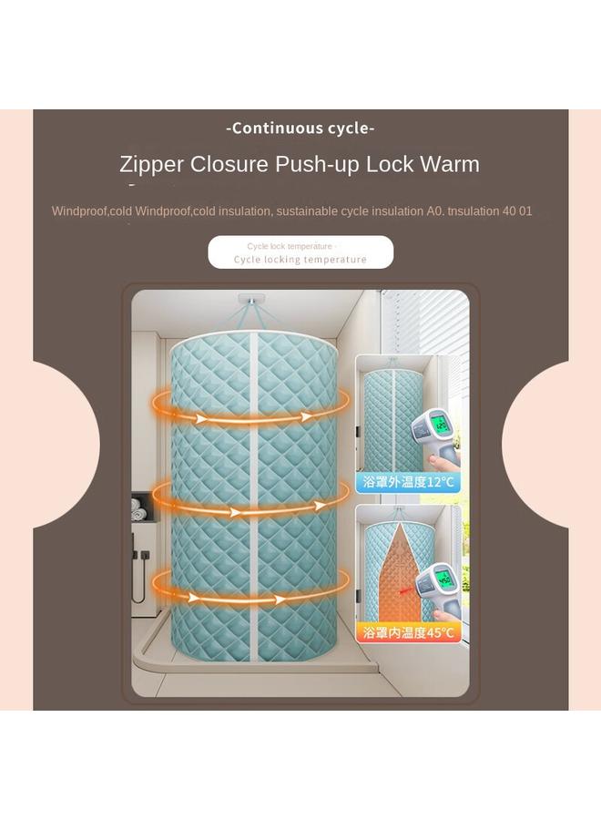 Bluejw High-end Bathroom Round Bath Cover Bath Account Thickened Thermal Insulation Cotton Winter Bath Shower Curtain Home Warm Shower Protection - Image 4