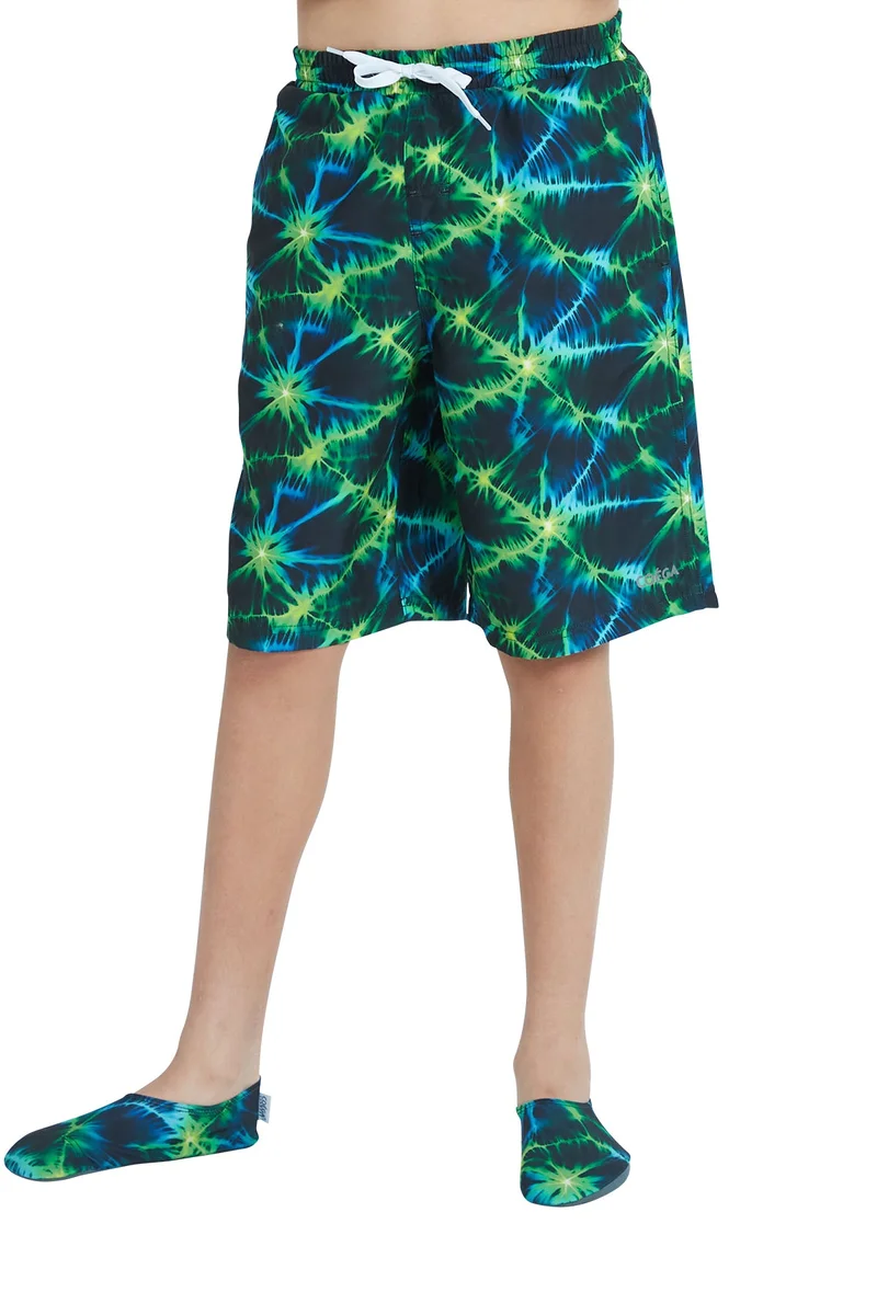 COEGA SUNWEAR COEGA Boys Youth Swim Boardshorts - Nero Green Tie Dye