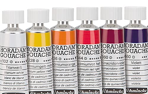 Schmincke - HORADAM® Gouache, 10 x 0,51 fl oz / 15 ml tubes, 72 701 097, 10 finest gouache colors in a metal box, highest concentration of pigments - Image 3