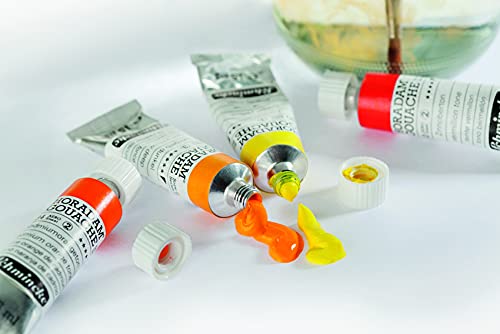 Schmincke - HORADAM® Gouache, 10 x 0,51 fl oz / 15 ml tubes, 72 701 097, 10 finest gouache colors in a metal box, highest concentration of pigments - Image 5