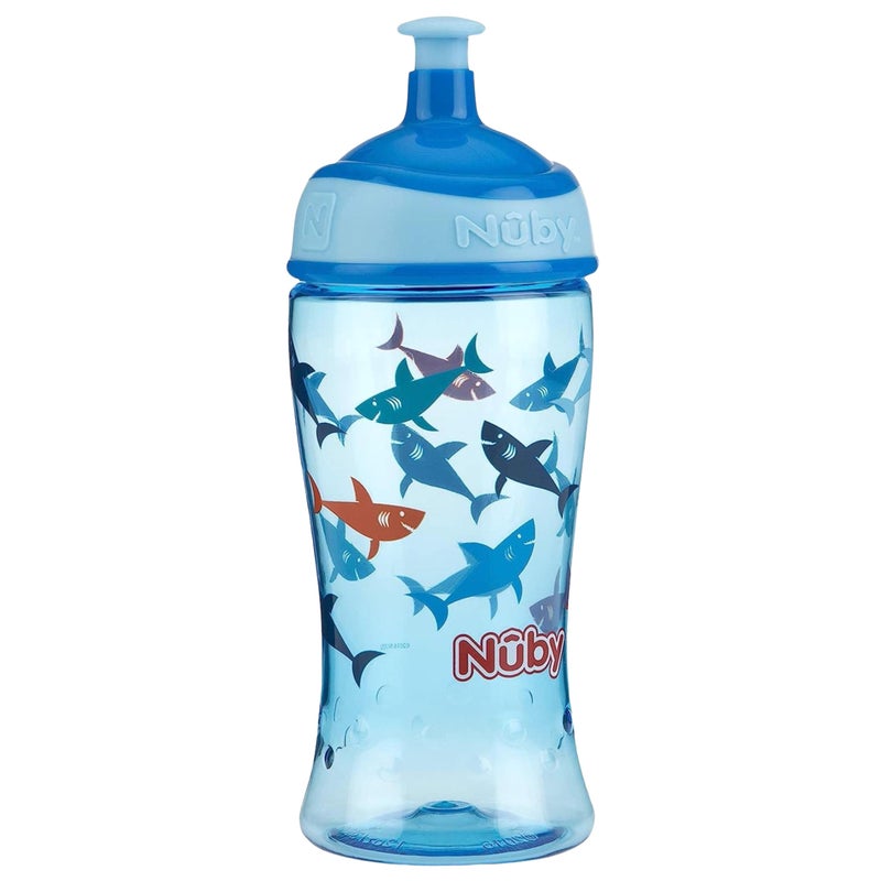 Nuby زجاجة ماء نابي للأطفال مع طباعة، قد تختلف الألوان، عبوة واحدة، 12 أونصة، متعددة الألوان - Image 4