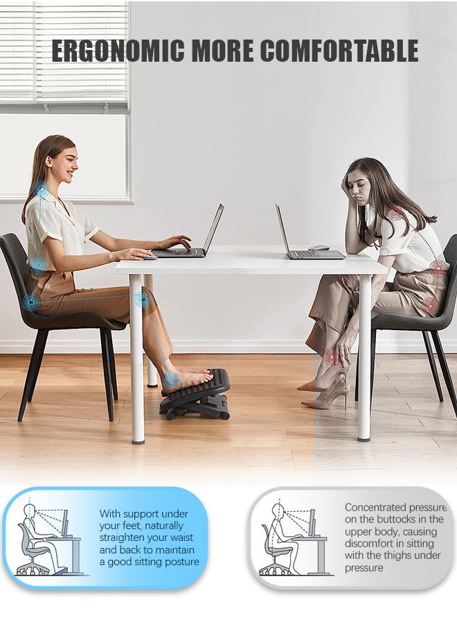 Adjustable Under Desk Footstool Under Desk Footstool with Massage Function Under Desk Footstool 3 Height Positions and 30 Degree Tilt Angle Adjustment Suitable for Home Office