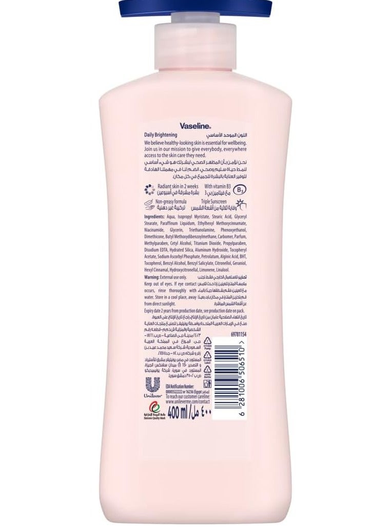 Vaseline Essential Even Tone Daily Brightening Body Lotion 400mI - Image 2