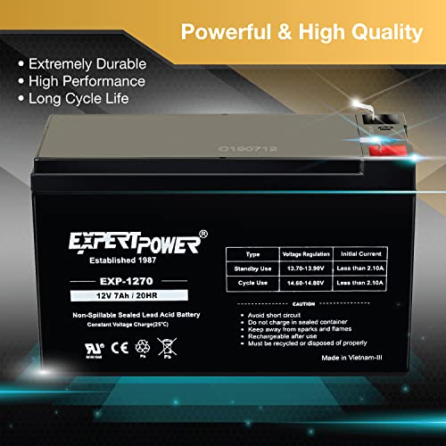 ExpertPower 12v 7ah Rechargeable Sealed Lead Acid Battery - Image 4