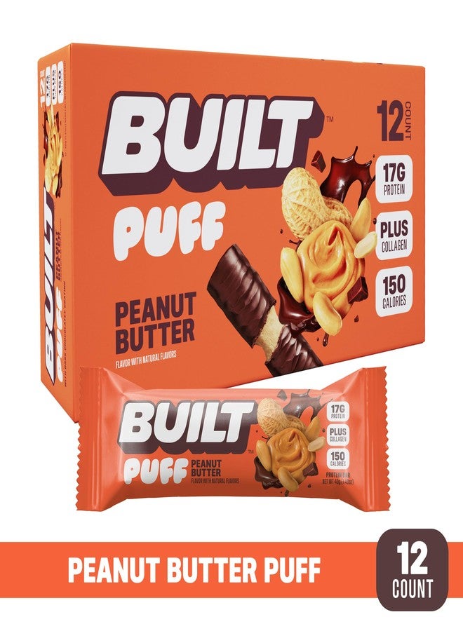 Built Bar, Puff Protein Bars, Peanut Butter Puff, 17g Protein Snacks, On-The-Go Bars, Only 150 Calories, 6g Sugar, Collagen, Gluten Free, 12 Count - Image 2