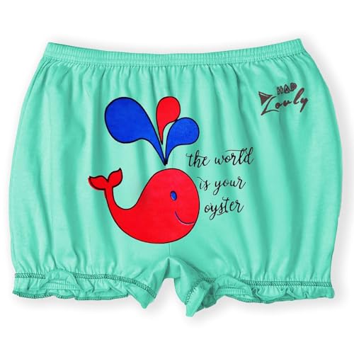 HAP Kids Girls Pack of 5 Light Color Printed Bloomers – 100% Cotton Soft & Breathable Baby Innerwear/Diaper Cover Shorts for Infants & Toddlers Multicolour - Image 5
