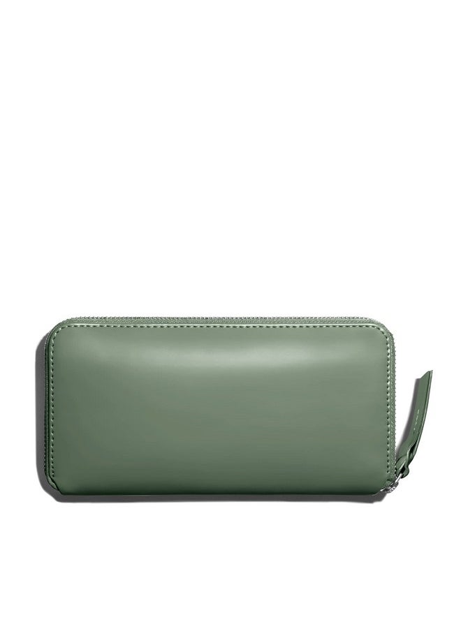 DailyObjects DailyObjects Sap Green Vegan Leather Women's Classic Zip Wallet | Made with PU Leather Material | Carefully Handcrafted | 20 Slip Pockets for Cards | Slim and Easy to Carry in Bag | Big Size Clutch with Card Holder  - Image 4