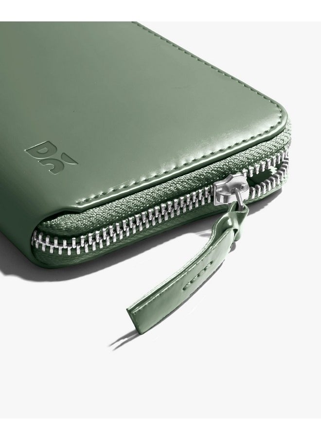 DailyObjects DailyObjects Sap Green Vegan Leather Women's Classic Zip Wallet | Made with PU Leather Material | Carefully Handcrafted | 20 Slip Pockets for Cards | Slim and Easy to Carry in Bag | Big Size Clutch with Card Holder  - Image 3